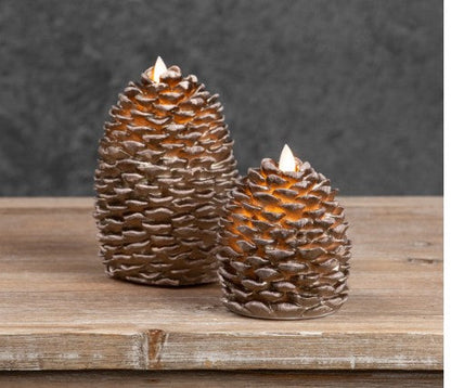 Moving Flame Pinecone Candle (2 sizes)