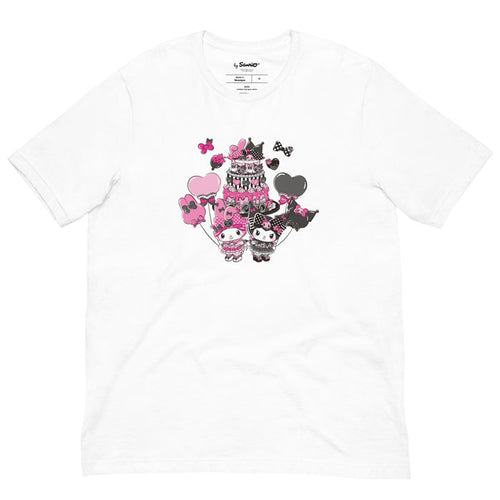 My Melody 50th Anniversary and Kuromi 20th Anniversary Tee (Cake) Apparel Printful White XS