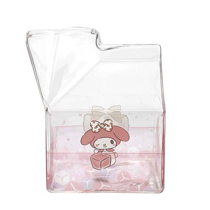 My Melody Kawaii Glass Milk Carton Cup Home Goods Global Original