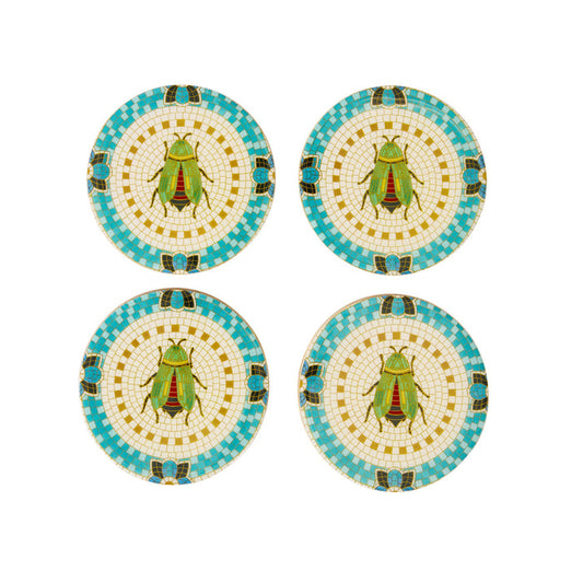 Mystic Scarab Mango Wood Coaster Set