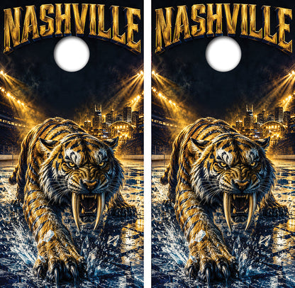Nashville Predators Inspired Cornhole Design