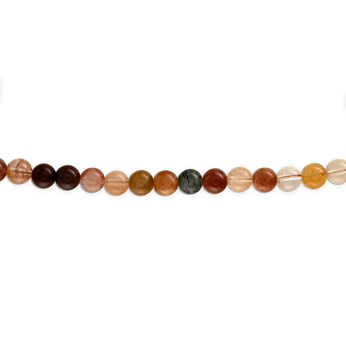 Natural Beaded Necklace - 8mm dark natural tone glass beaded necklace, 24 inch