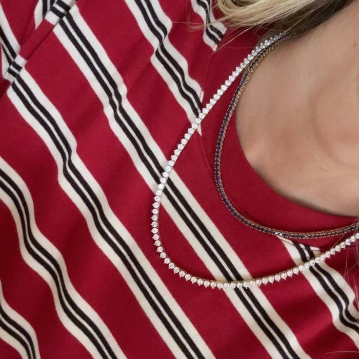 Navy Crystal Tennis Necklace