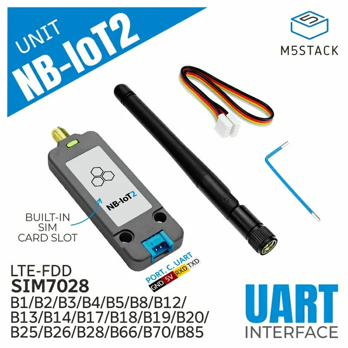 NB-IoT 2 Unit Golbal Version (SIM7028) with Antenna - m5stack-store