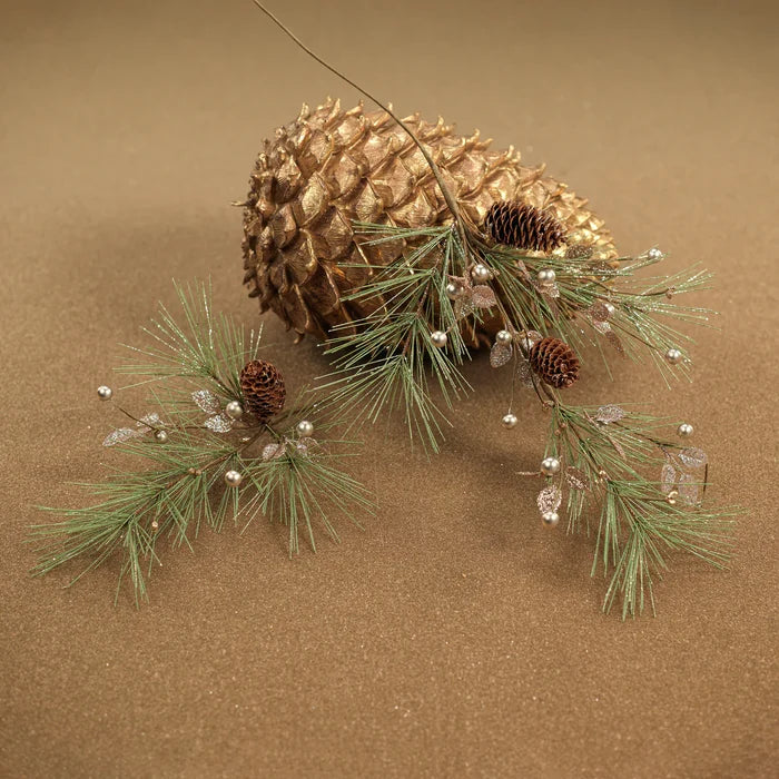 NEEDLE PINE TREE WITH GLITTER BRAND,  SMALL