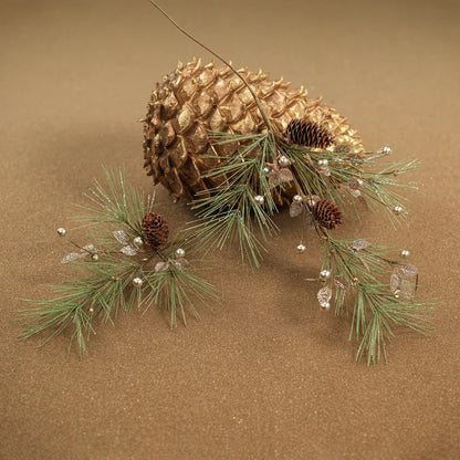 NEEDLE PINE TREE WITH GLITTER BRAND,  SMALL