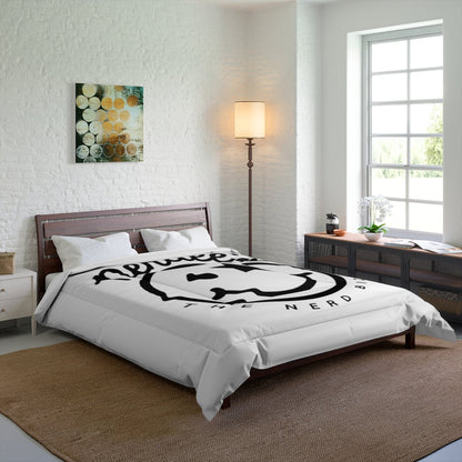 Nerdee's Official Logo Comforter - White