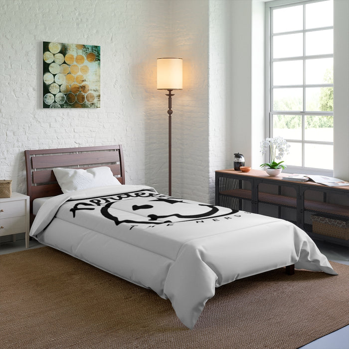 Nerdee's Official Logo Comforter - White