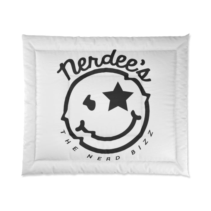 Nerdee's Official Logo Comforter - White