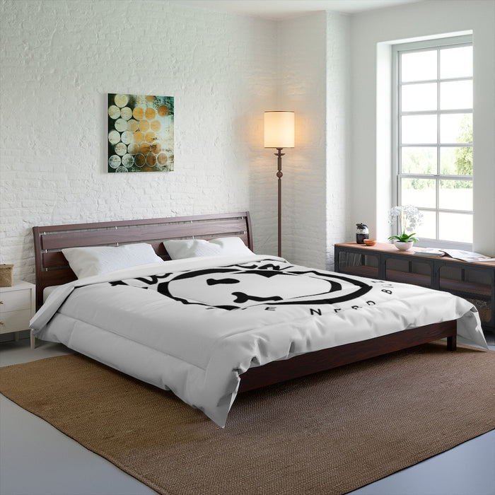 Nerdee's Official Logo Comforter - White