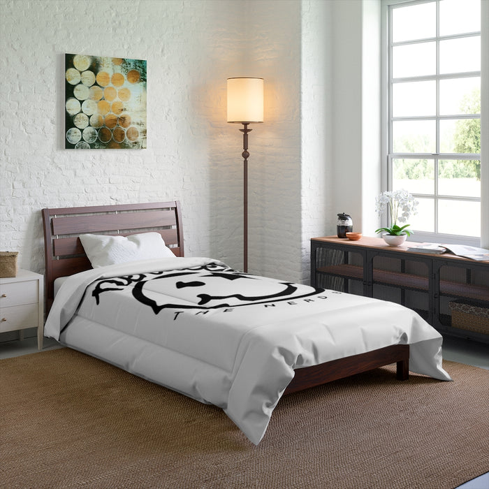 Nerdee's Official Logo Comforter - White