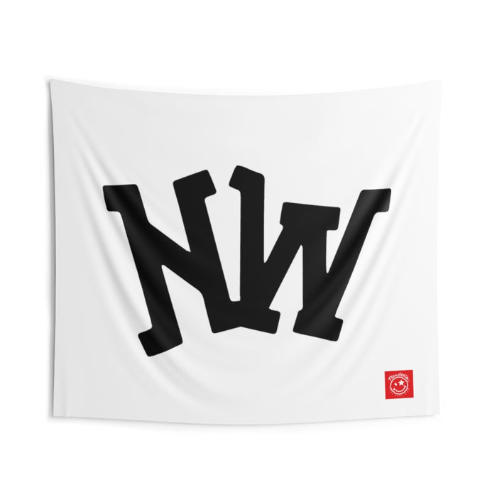 Nerdee's World Gaming (eSports Team) Official Logo (White) - Indoor Wall Tapestries - White