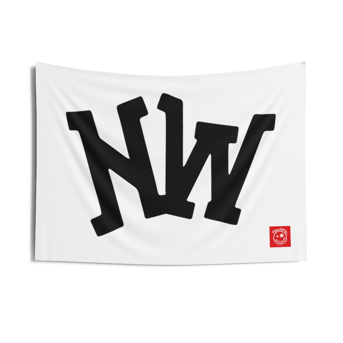 Nerdee's World Gaming (eSports Team) Official Logo (White) - Indoor Wall Tapestries - White