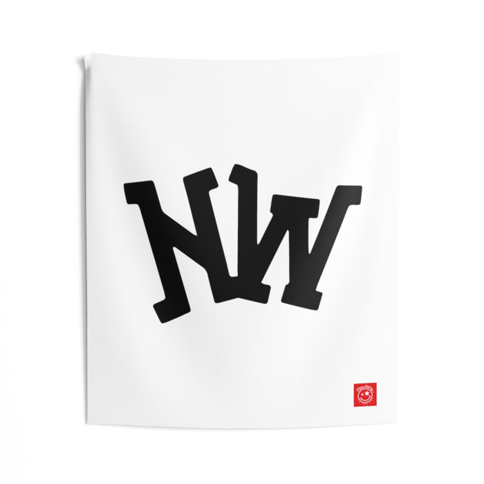 Nerdee's World Gaming (eSports Team) Official Logo (White) - Indoor Wall Tapestries - White