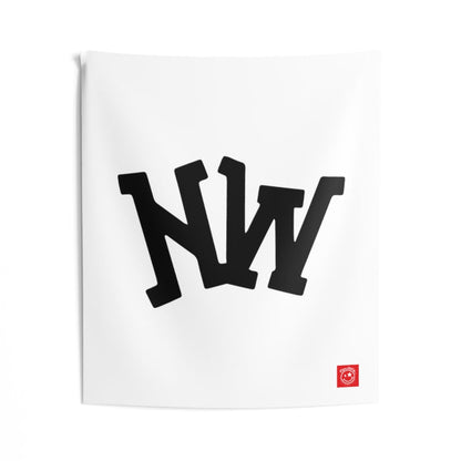 Nerdee's World Gaming (eSports Team) Official Logo (White) - Indoor Wall Tapestries - White