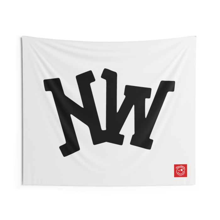 Nerdee's World Gaming (eSports Team) Official Logo (White) - Indoor Wall Tapestries - White