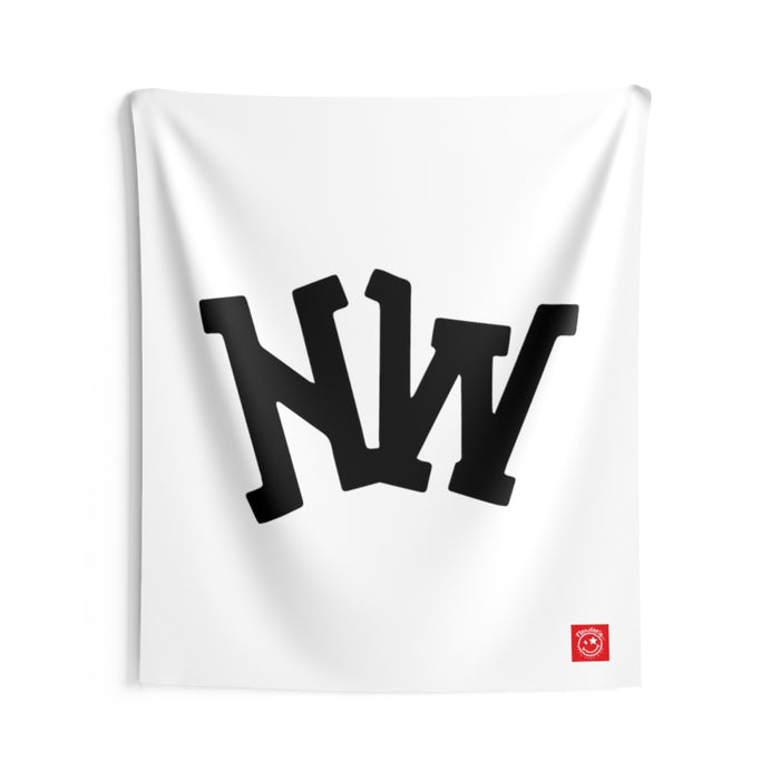 Nerdee's World Gaming (eSports Team) Official Logo (White) - Indoor Wall Tapestries - White