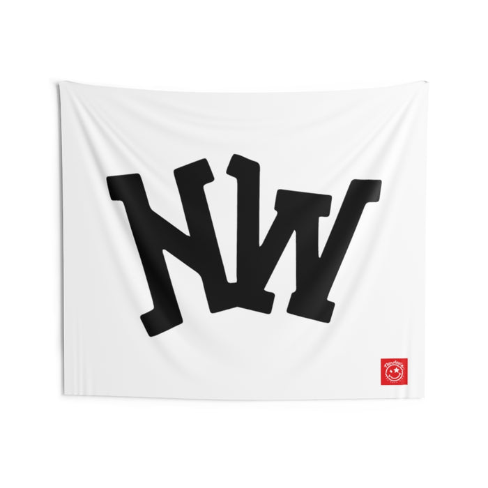Nerdee's World Gaming (eSports Team) Official Logo (White) - Indoor Wall Tapestries - White