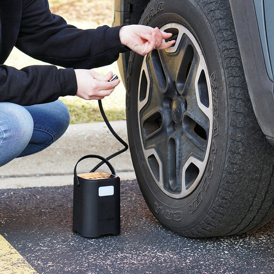 NeverGoFlat - Portable Air Compressor, Power Bank & Flashlight