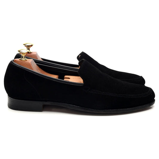 New & Lingwood 'Eton' Black Suede Slip On Loafers UK 9.5 E