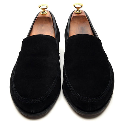 New & Lingwood 'Eton' Black Suede Slip On Loafers UK 9.5 E