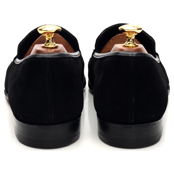 New & Lingwood 'Eton' Black Suede Slip On Loafers UK 9.5 E