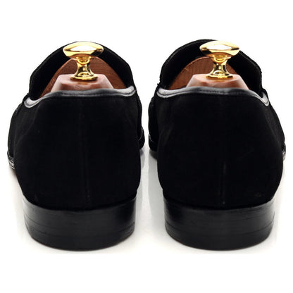 New & Lingwood 'Eton' Black Suede Slip On Loafers UK 9.5 E