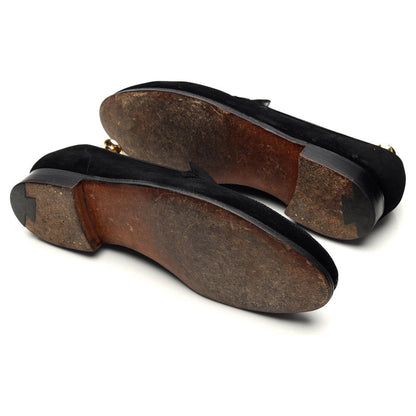 New & Lingwood 'Eton' Black Suede Slip On Loafers UK 9.5 E