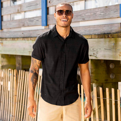 RSVLTS RSVLTS Bamboo Short Sleeve Shirt Obsidian Black – Bamboo Short Sleeve Shirt