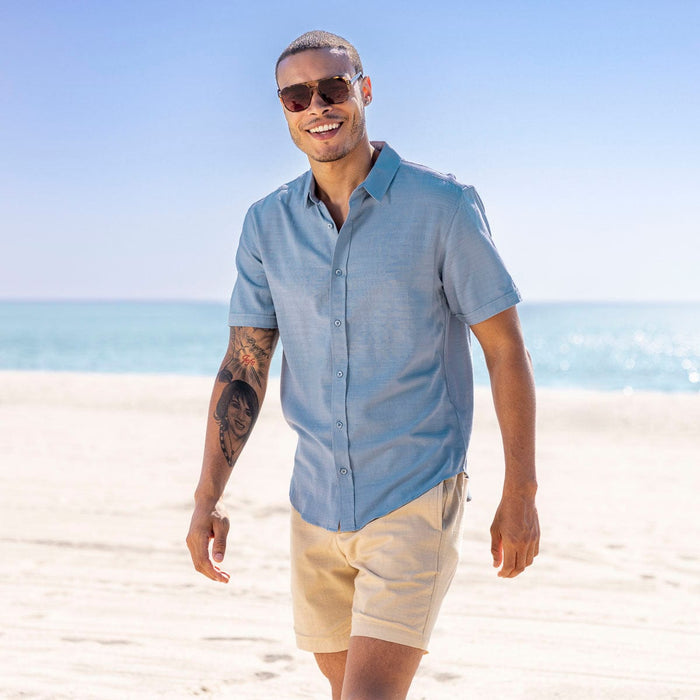 RSVLTS RSVLTS Bamboo Short Sleeve Shirt Ocean Mist – Bamboo Short Sleeve Shirt