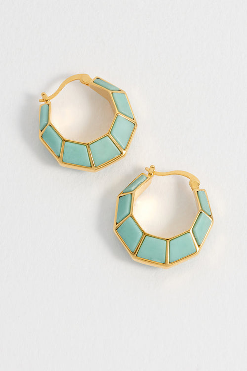 Octagon Hinge Hoop Earrings