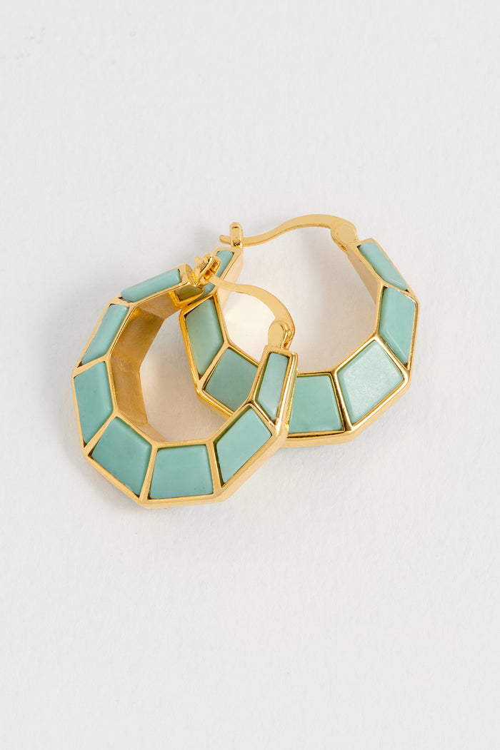 Octagon Hinge Hoop Earrings