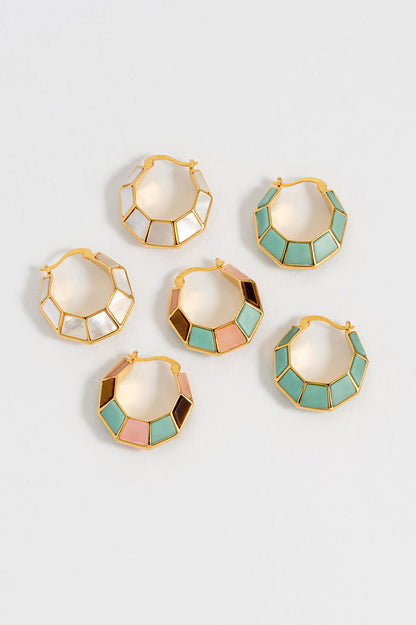 Octagon Hinge Hoop Earrings