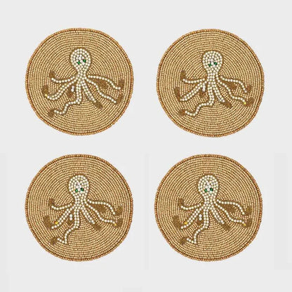 OCTOPUS COASTERS, SET OF FOUR