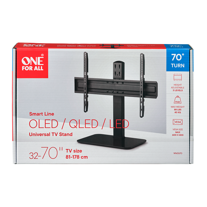 EA Accessories One For All TV Pedestal Stand – 70° Swivel, 32-70", Max 40kg – view 7
