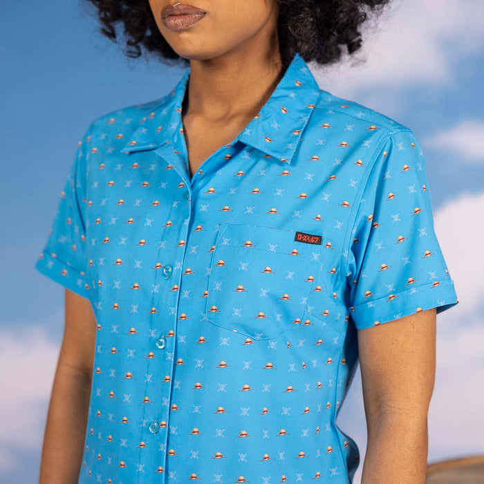 RSVLTS One Piece Women's Short Sleeve Shirt One Piece "Lil Straw Hats" – Women's KUNUFLEX Short Sleeve Shirt