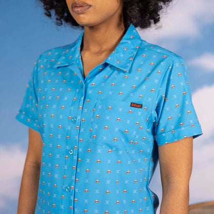 RSVLTS One Piece Women's Short Sleeve Shirt One Piece "Lil Straw Hats" – Women's KUNUFLEX Short Sleeve Shirt
