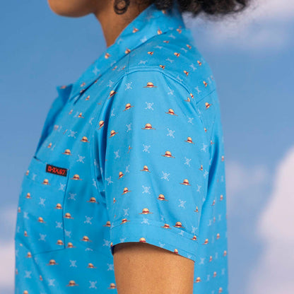RSVLTS One Piece Women's Short Sleeve Shirt One Piece "Lil Straw Hats" – Women's KUNUFLEX Short Sleeve Shirt