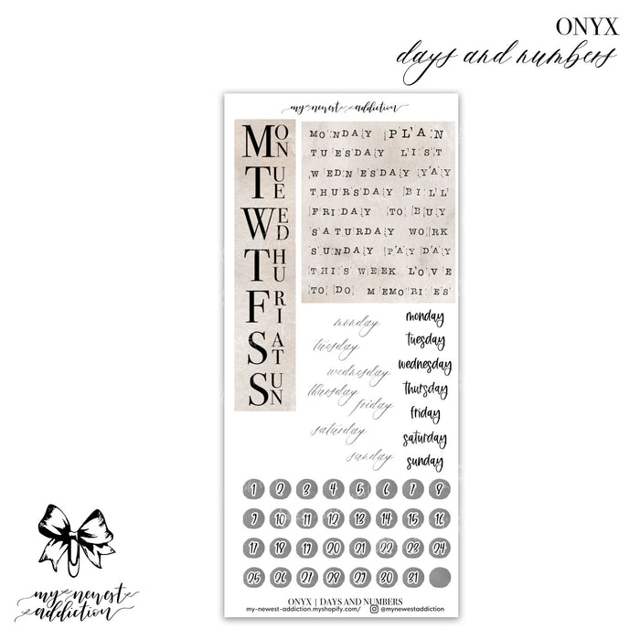 Days and Numbers / Premium Matte