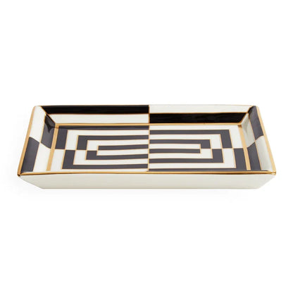 OP ART RECTANGLE TRAY- BLACK WHITE