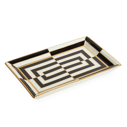 OP ART RECTANGLE TRAY- BLACK WHITE