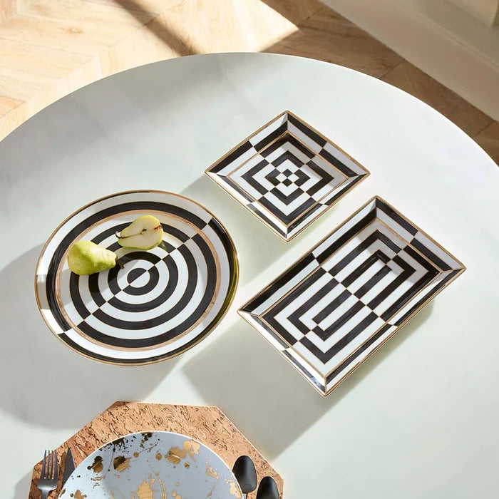 OP ART SQUARE SERVING TRAY