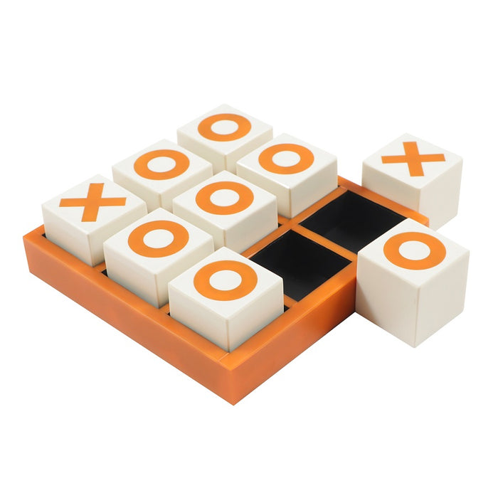 ORANGE/CREAM RESIN TIC TAC TOE GAME