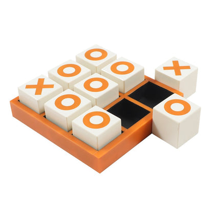 ORANGE/CREAM RESIN TIC TAC TOE GAME
