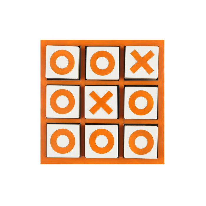 ORANGE/CREAM RESIN TIC TAC TOE GAME