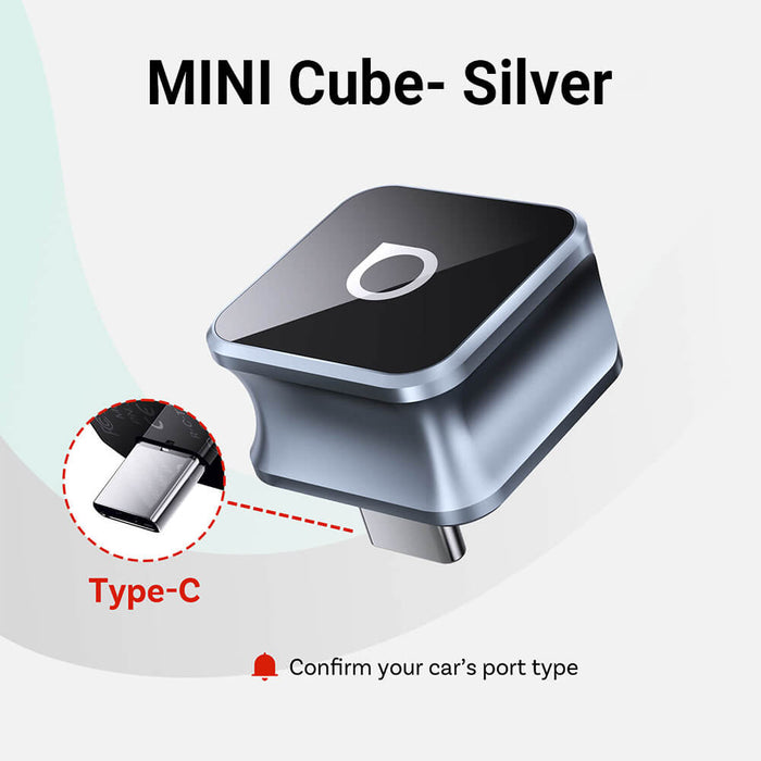 USB-C / Mini Cube-Silver / Single Car