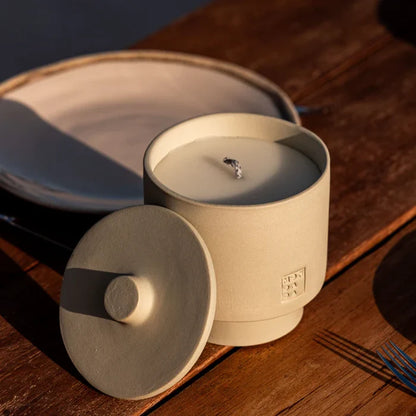 OUTDOOR: JUNE CANDLE ONE TUSCANY NEUTRAL+LID