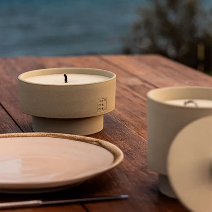 OUTDOOR JUNE CANDLE TWO MARRAKESH NEUTRAL + LID