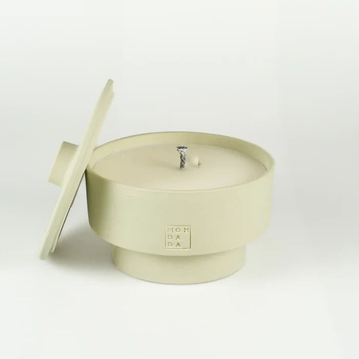 OUTDOOR JUNE CANDLE TWO TUSCANY NEUTRAL + LID