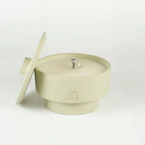 OUTDOOR JUNE CANDLE TWO TUSCANY NEUTRAL + LID